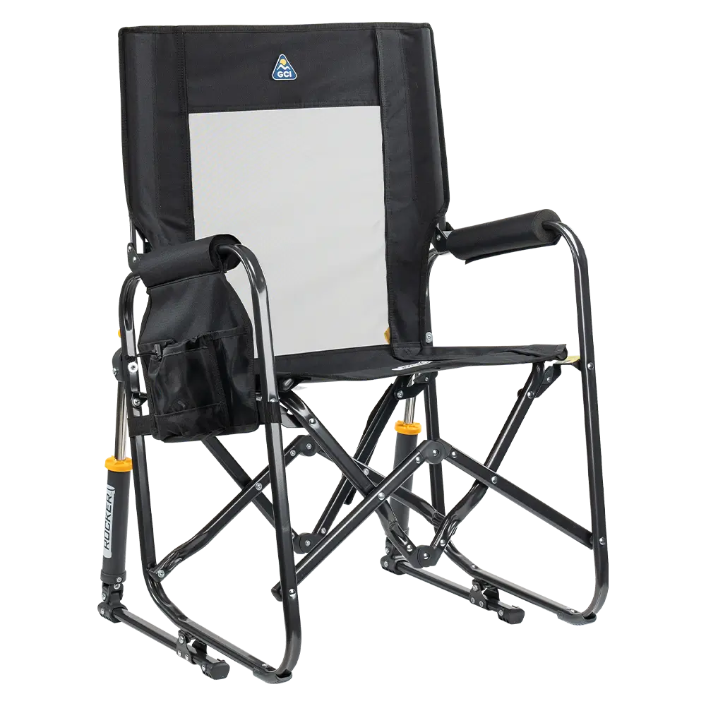 Heavy-Duty Freestyle Stowaway Rocker - Choice 794 - RoadTrip Rocker Smooth Motion Camp Chair - Black