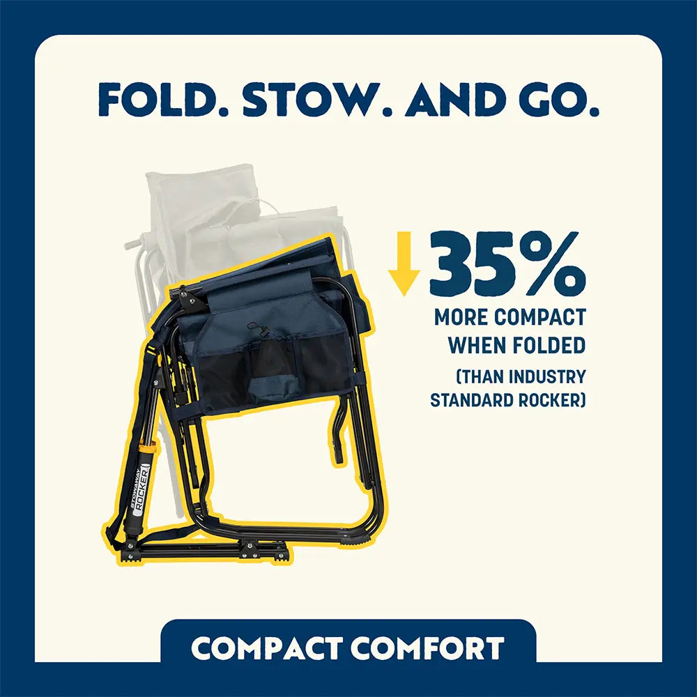 Heavy-Duty Freestyle Stowaway Rocker - Choice 794 - RoadTrip Rocker Smooth Motion Camp Chair Detail