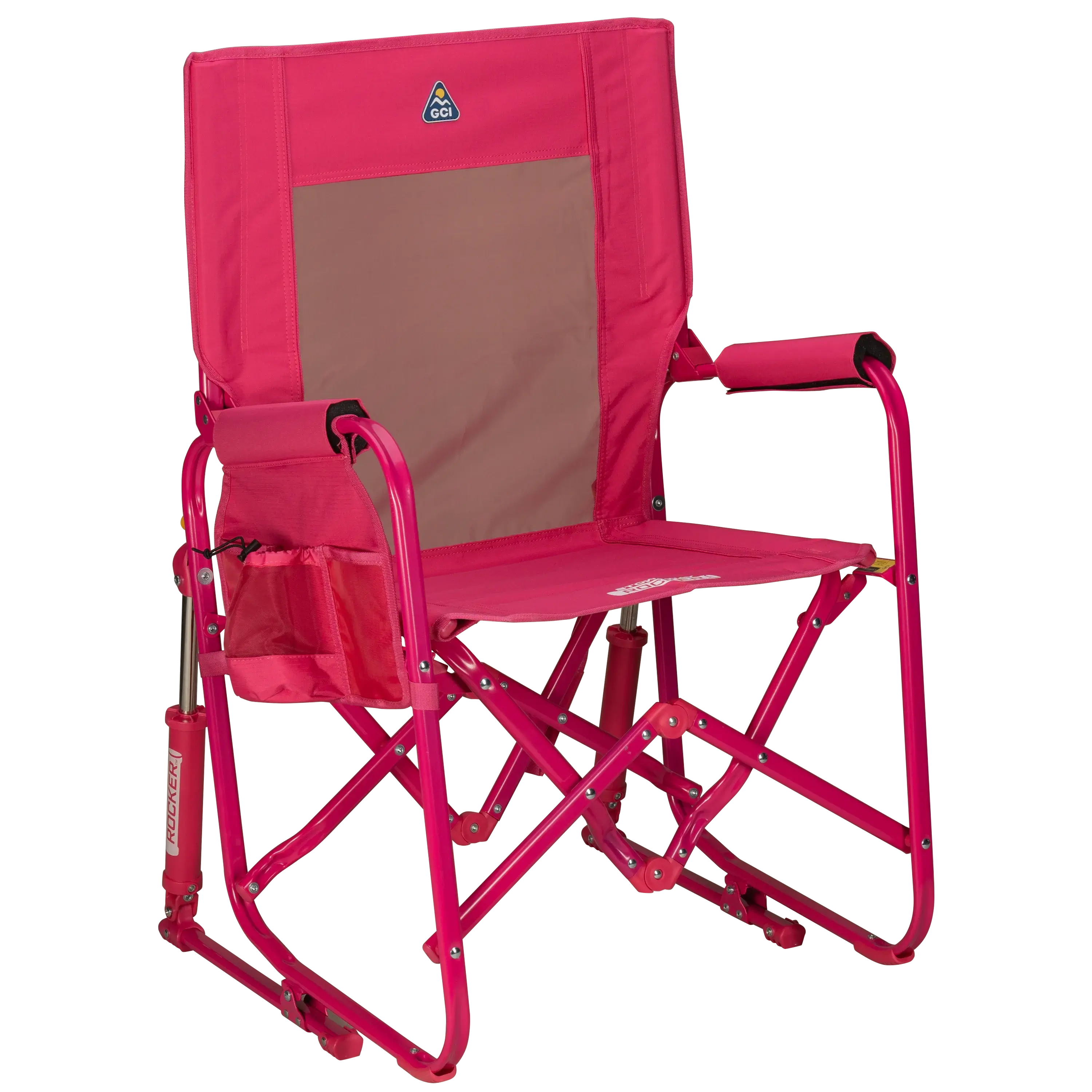 Heavy-Duty Freestyle Stowaway Rocker - Choice 794 - RoadTrip Rocker Smooth Motion Camp Chair - Bright Pink