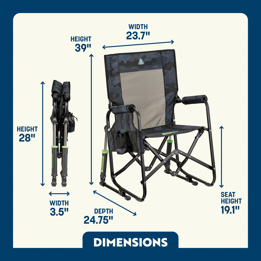 Heavy-Duty Freestyle Stowaway Rocker - Choice 794 - RoadTrip Rocker Smooth Motion Camp Chair Detail