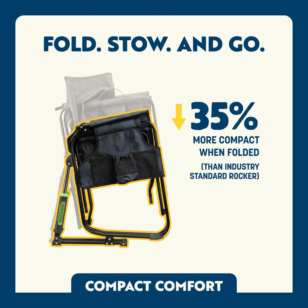 Heavy-Duty Freestyle Stowaway Rocker - Choice 794 - RoadTrip Rocker Smooth Motion Camp Chair Detail