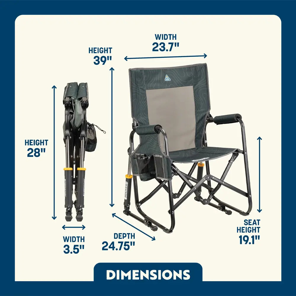 Heavy-Duty Freestyle Stowaway Rocker - Choice 794 - RoadTrip Rocker Smooth Motion Camp Chair Detail