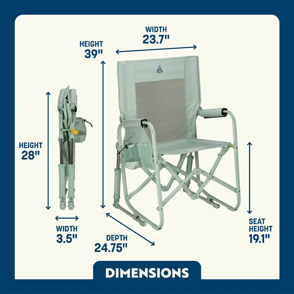 Heavy-Duty Freestyle Stowaway Rocker - Choice 794 - RoadTrip Rocker Smooth Motion Camp Chair Detail