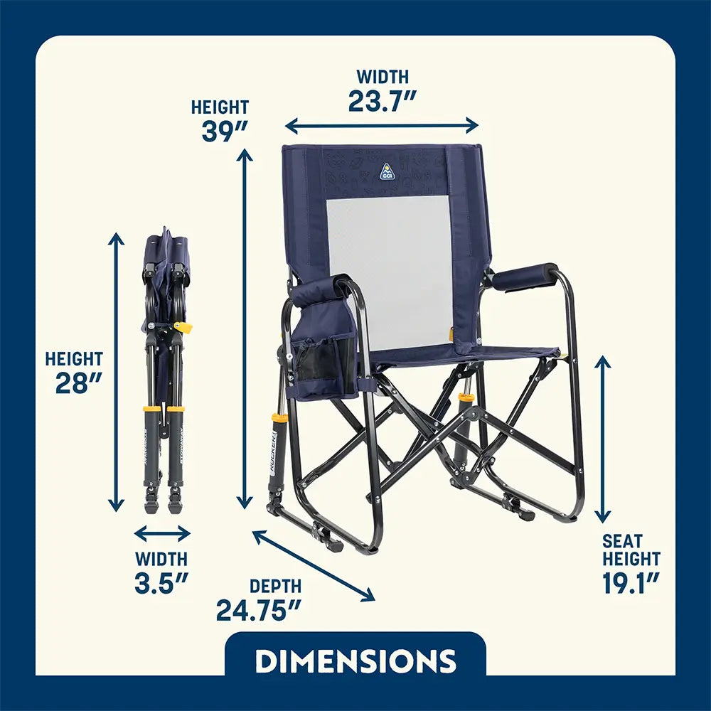 Heavy-Duty Freestyle Stowaway Rocker - Choice 794 - RoadTrip Rocker Smooth Motion Camp Chair Detail