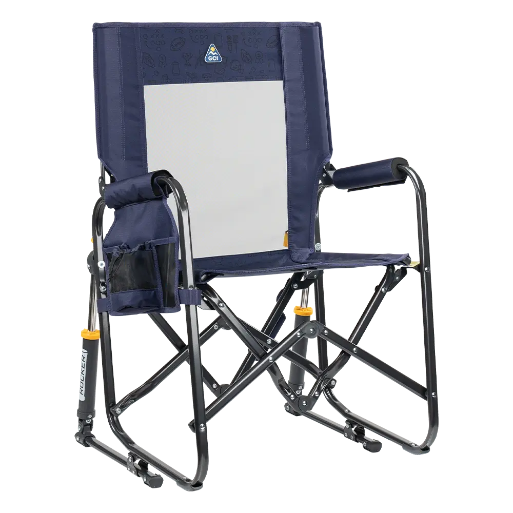 Heavy-Duty Freestyle Stowaway Rocker - Choice 794 - RoadTrip Rocker Smooth Motion Camp Chair - Tailgater Rich Blue