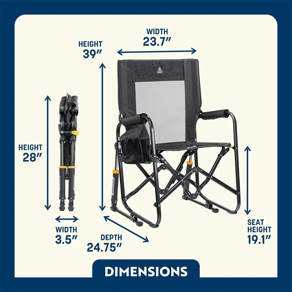 Heavy-Duty Freestyle Stowaway Rocker - Choice 794 - RoadTrip Rocker Smooth Motion Camp Chair Detail