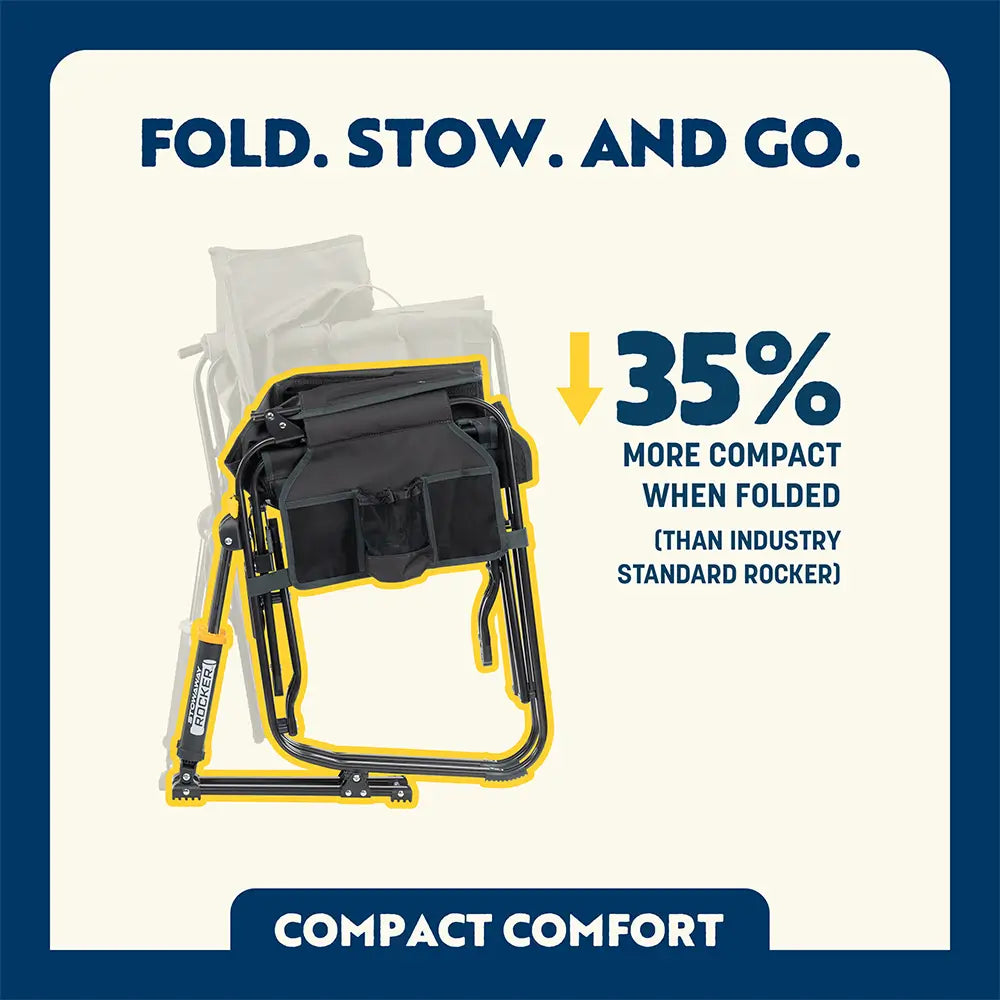 Heavy-Duty Freestyle Stowaway Rocker - Choice 794 - RoadTrip Rocker Smooth Motion Camp Chair Detail