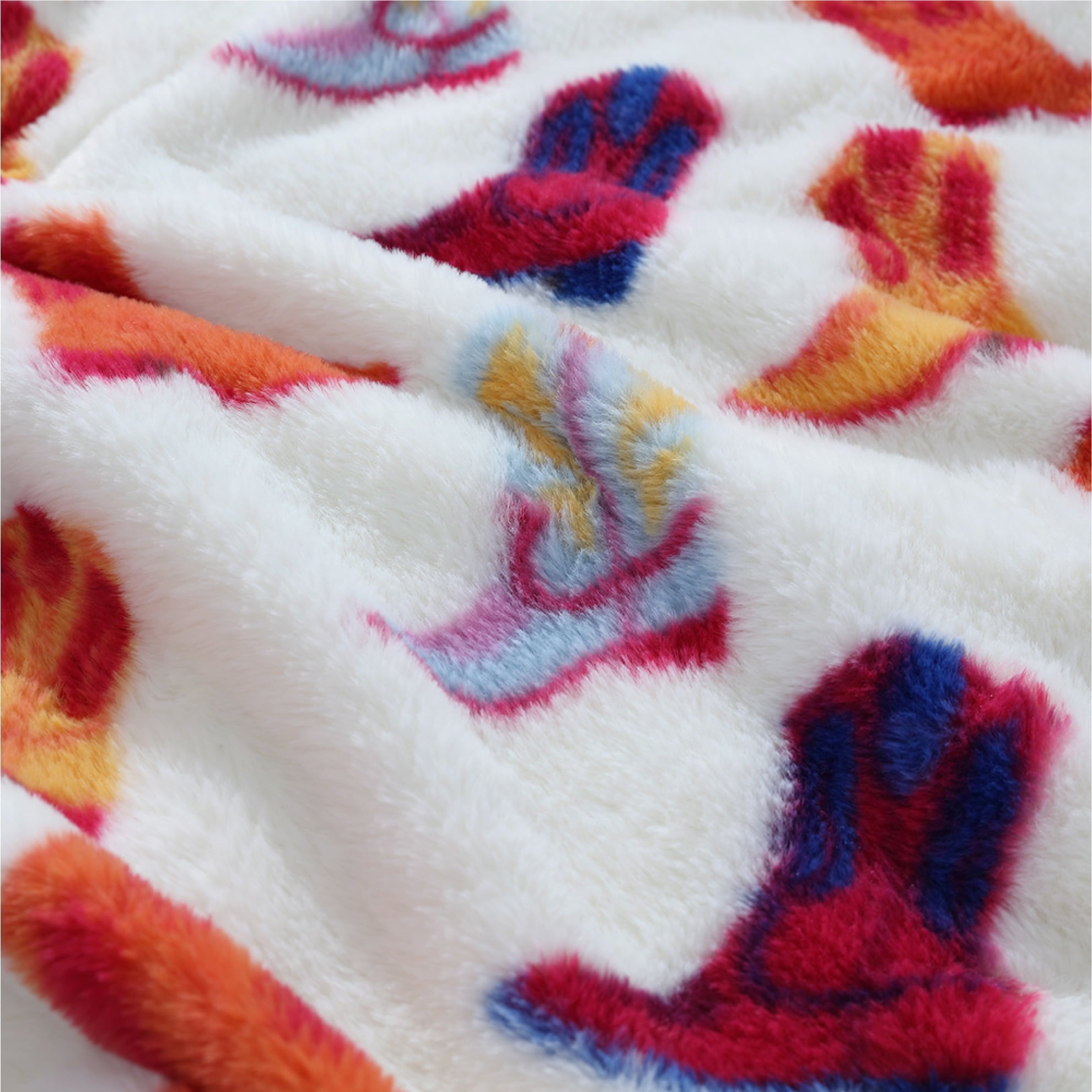Super Soft Flannel 50" x 60" Cowboy Western Faux Fur Throw for Teens and Young Adults - Lightweight Plush Warm Blanket for All Seasons Detail