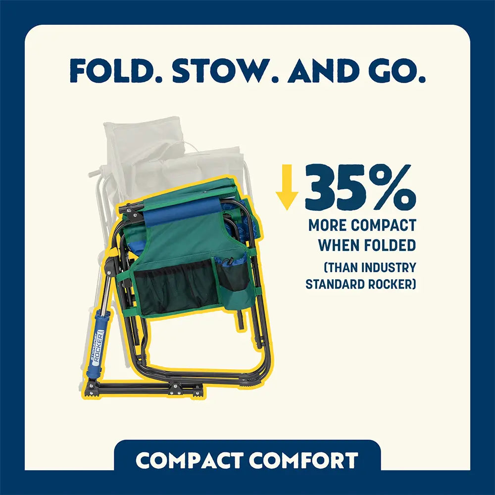 Heavy-Duty Freestyle Stowaway Rocker - Choice 794 - RoadTrip Rocker Smooth Motion Camp Chair Detail