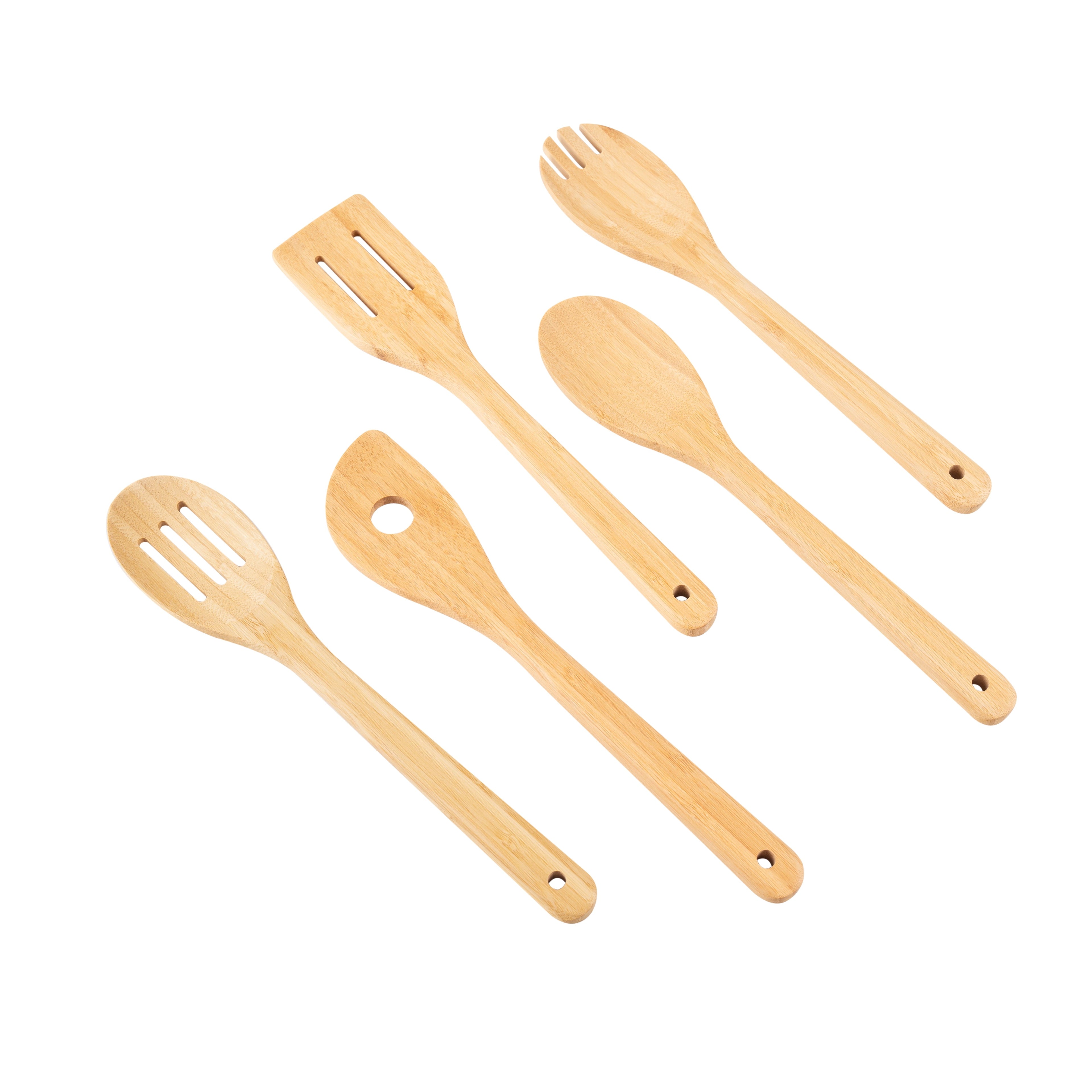Chef-Quality 5pk Bamboo Spoons for Cooking, Kitchen Essential Tools Set - Heavy Duty Stainless Steel Kitchen Shears Detail