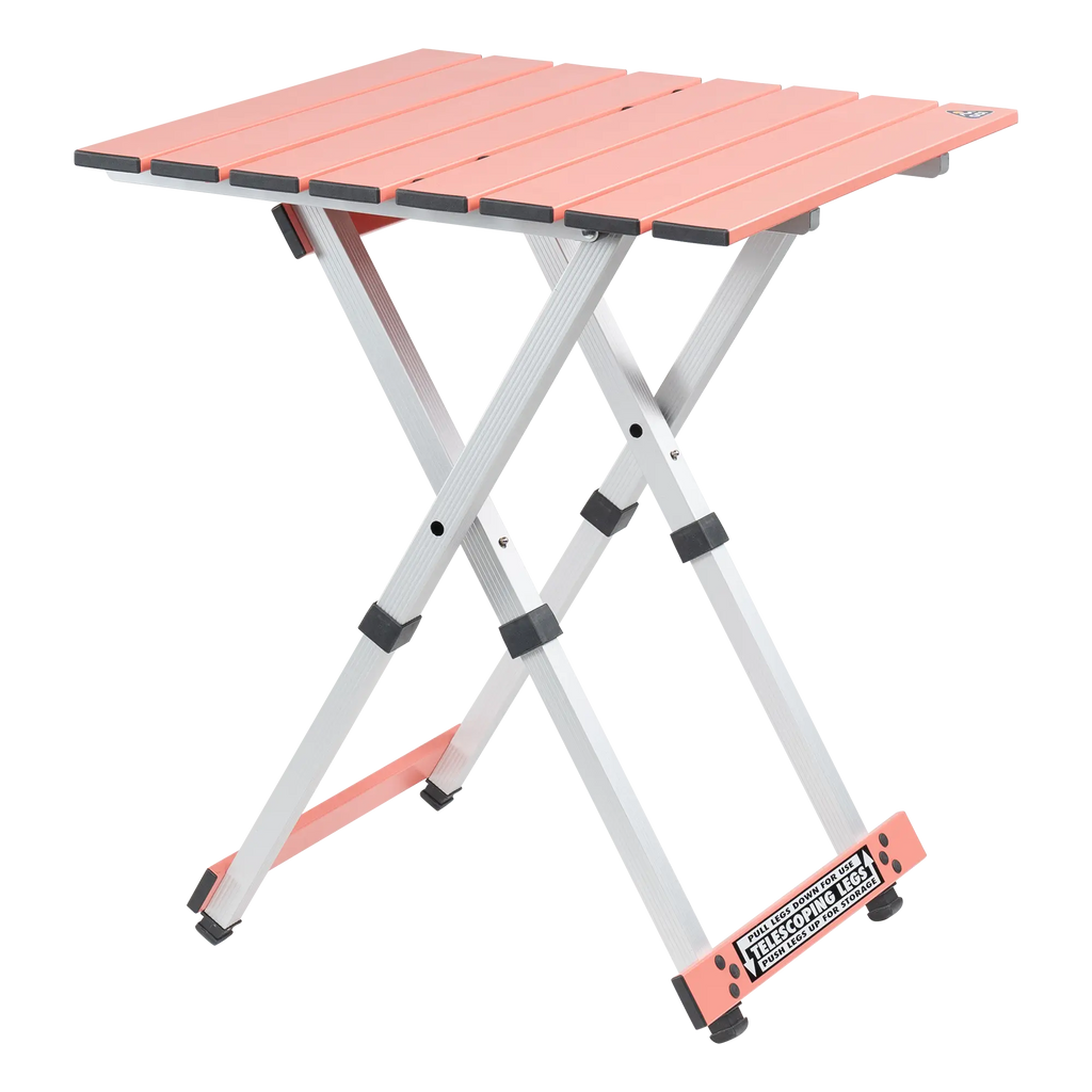 Multi-Functional Cook Compact Camp Table 20 - Choice 513 - Portable Camping Table with Heat-Resistant Countertop - Coral