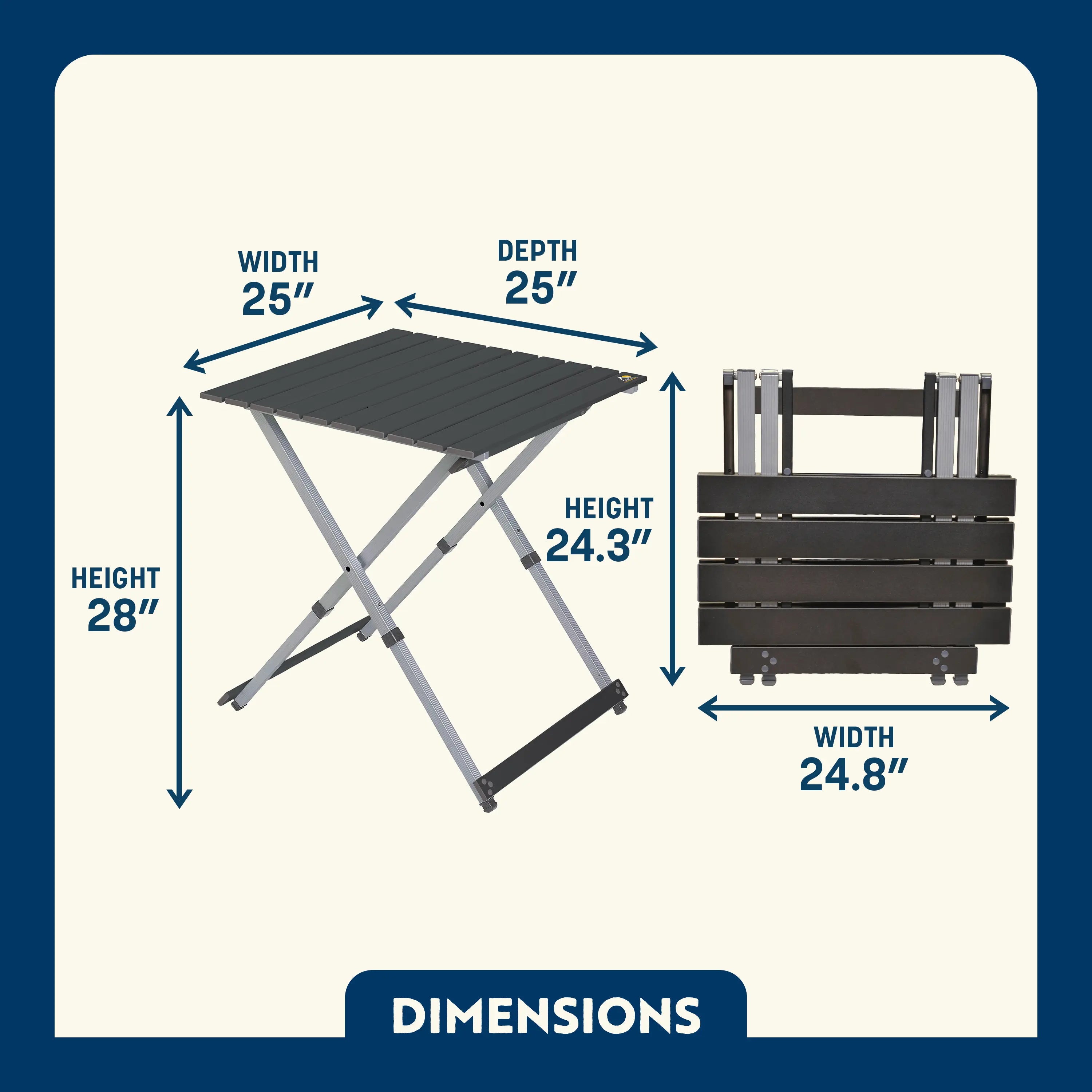 Portable Staging Compact Camp Table 25 - Choice 214 - Portable Camping Table with Heat-Resistant Countertop Detail