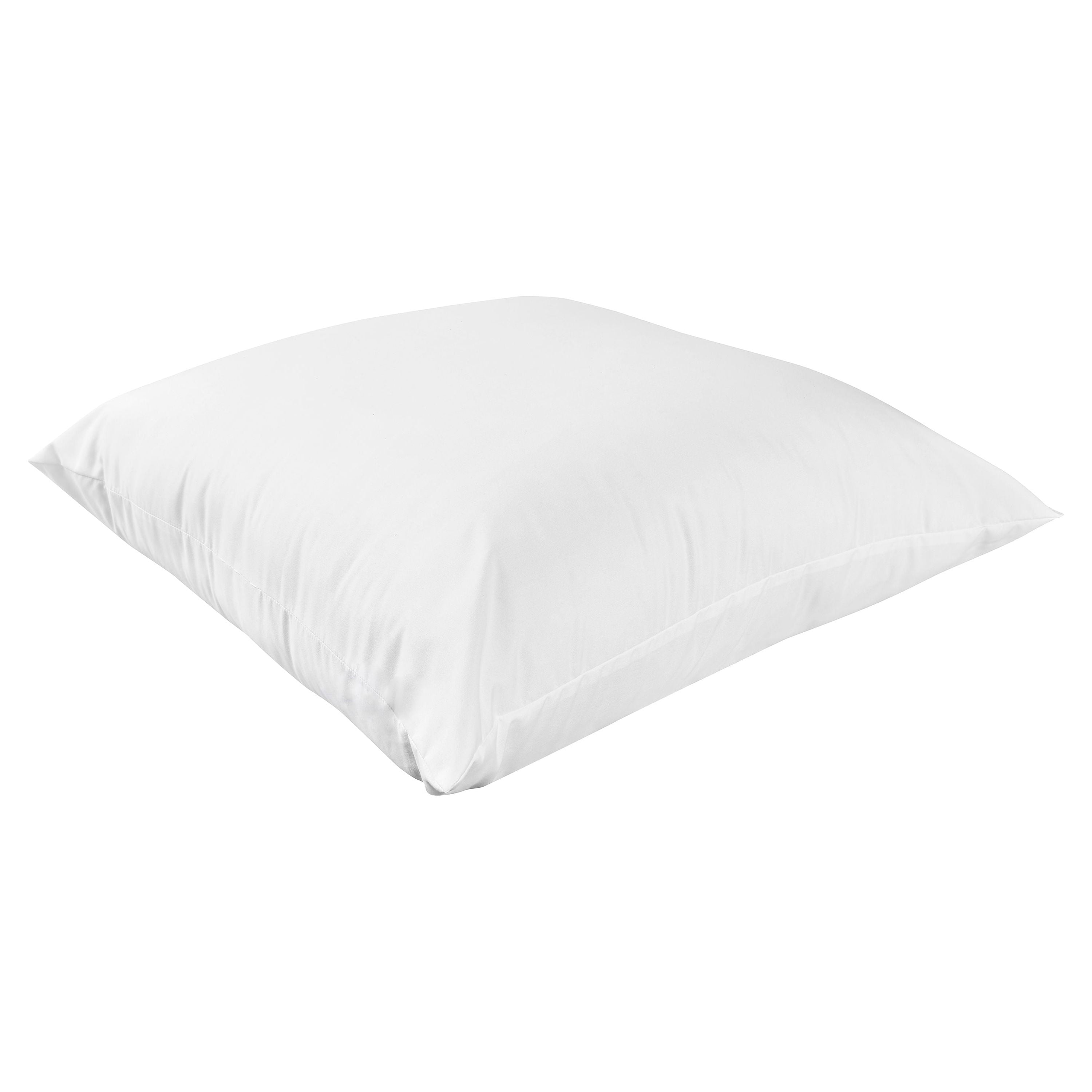 Ergonomic Memory Foam Cotton Euro Throw Pillow, 26" x 26", White- Allergy Defense Fabric - Decorative Throw Pillow Cushion for Sofa & Bed Detail