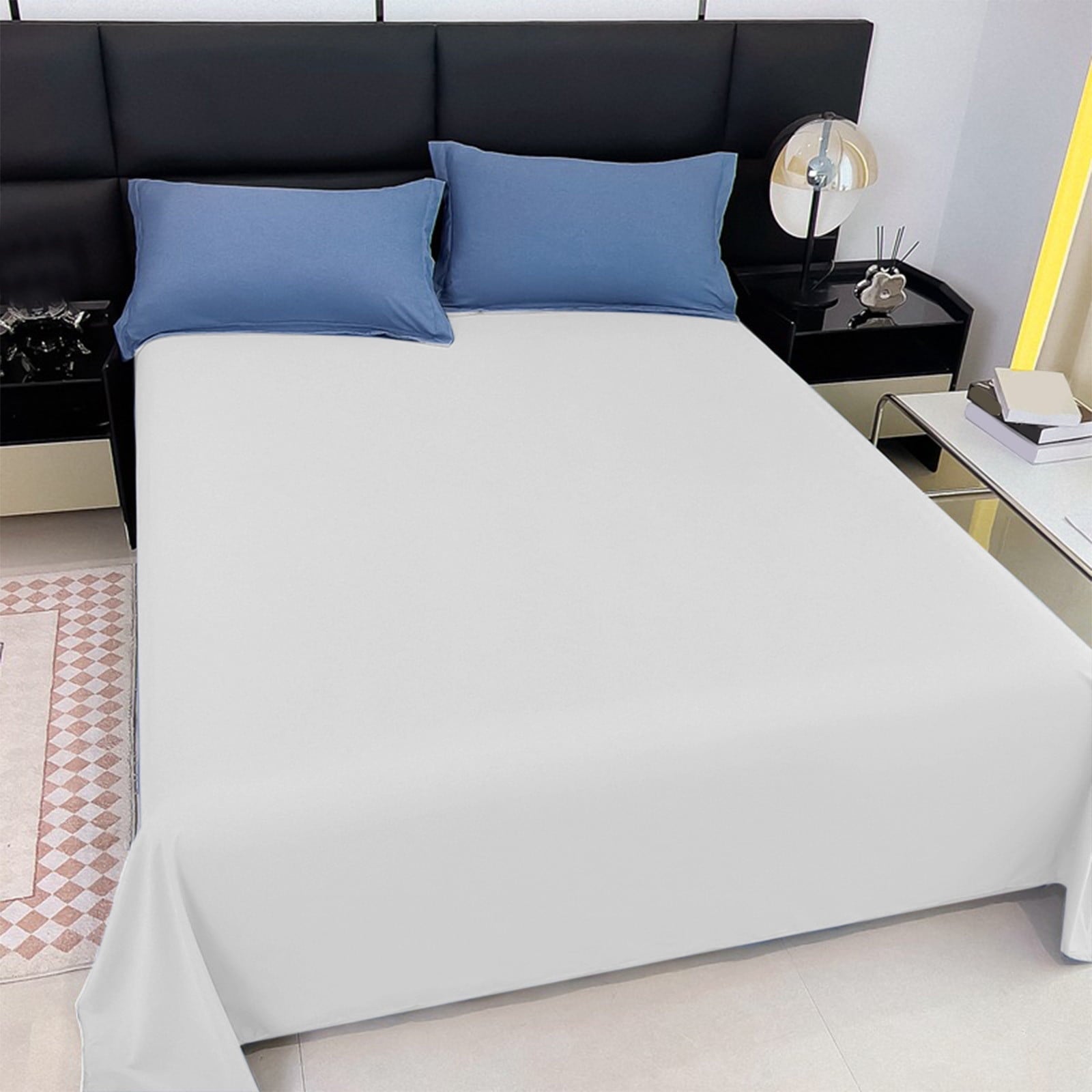 Premium Egyptian Cotton Color Twin Size Flat Sheet - Hotel Quality Top Flat Bed Sheet Only, Ultra Soft, Comfy, Breathable & Cooling - Fade & ... - Breathable Egyptian Cotton Flat & Fitted Sheets Detail