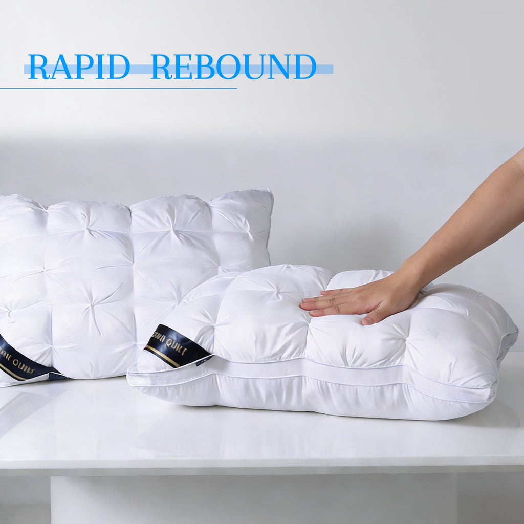 Ergonomic Memory Foam 2-Pack White Twisted Bed Pillows (20" x 16.5") - Soft Plush Down Alternative, Breathable and Hypoallergenic, Standard... - Hotel Quality Plush Sleeping Pillows Detail