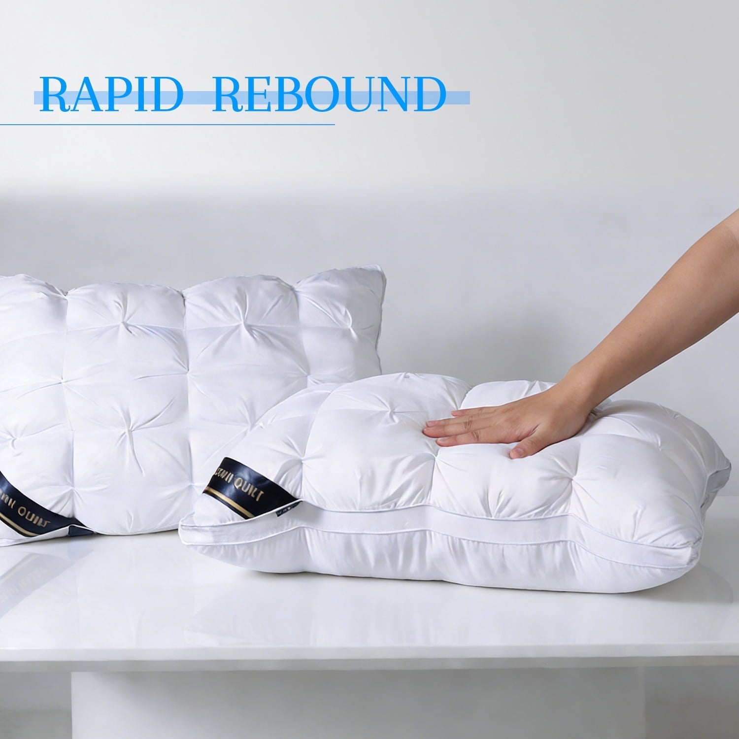 Ergonomic Memory Foam 2-Pack White Twisted Bed Pillows (20" x 16.5") - Soft Plush Down Alternative, Breathable and Hypoallergenic, Standard... - Hotel Quality Plush Sleeping Pillows Detail