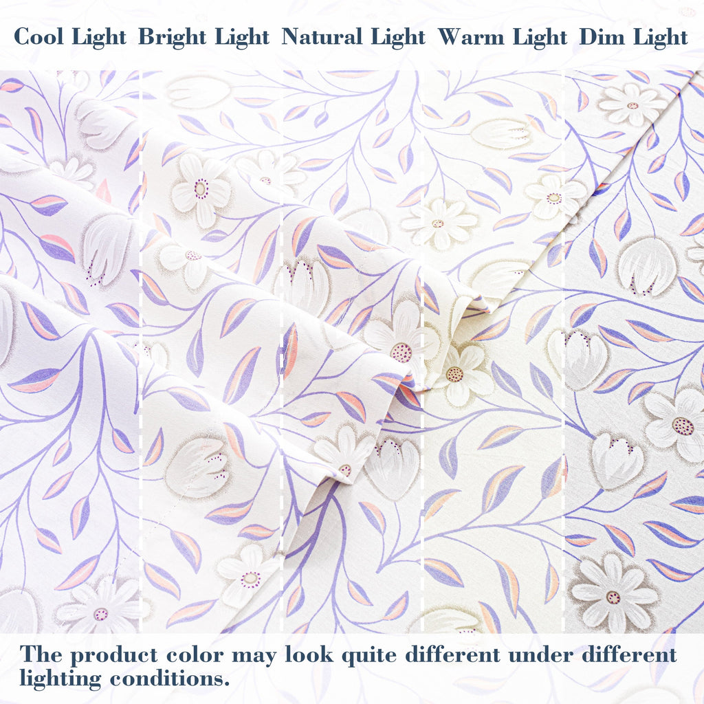 Ultra-Soft 100% Cotton Full Size Sheets,4 Piece Pure Percale Bed Sheets Set Deep Pocket Fits Mattress Upto 15",floral vine pattern - Premium Ultra-Soft Pillowcase Pair for Sleeping Detail