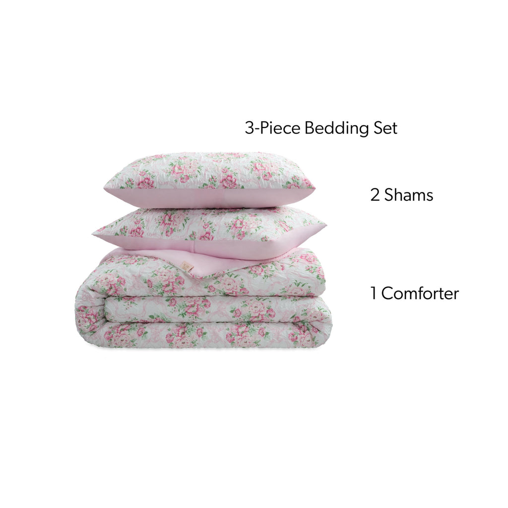Heavyweight Warmth 2-Piece Coquette Floral Pink Comforter Set, Twin/Twin XL - Cloud-Like Soft Lightweight Bed Comforter - Default Title