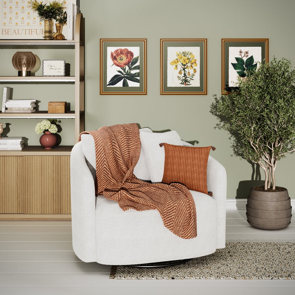 Lightweight Warm Beautiful Rust Woven Herringbone Throw , 50" x 60" - Lightweight Plush Warm Blanket for All Seasons Detail