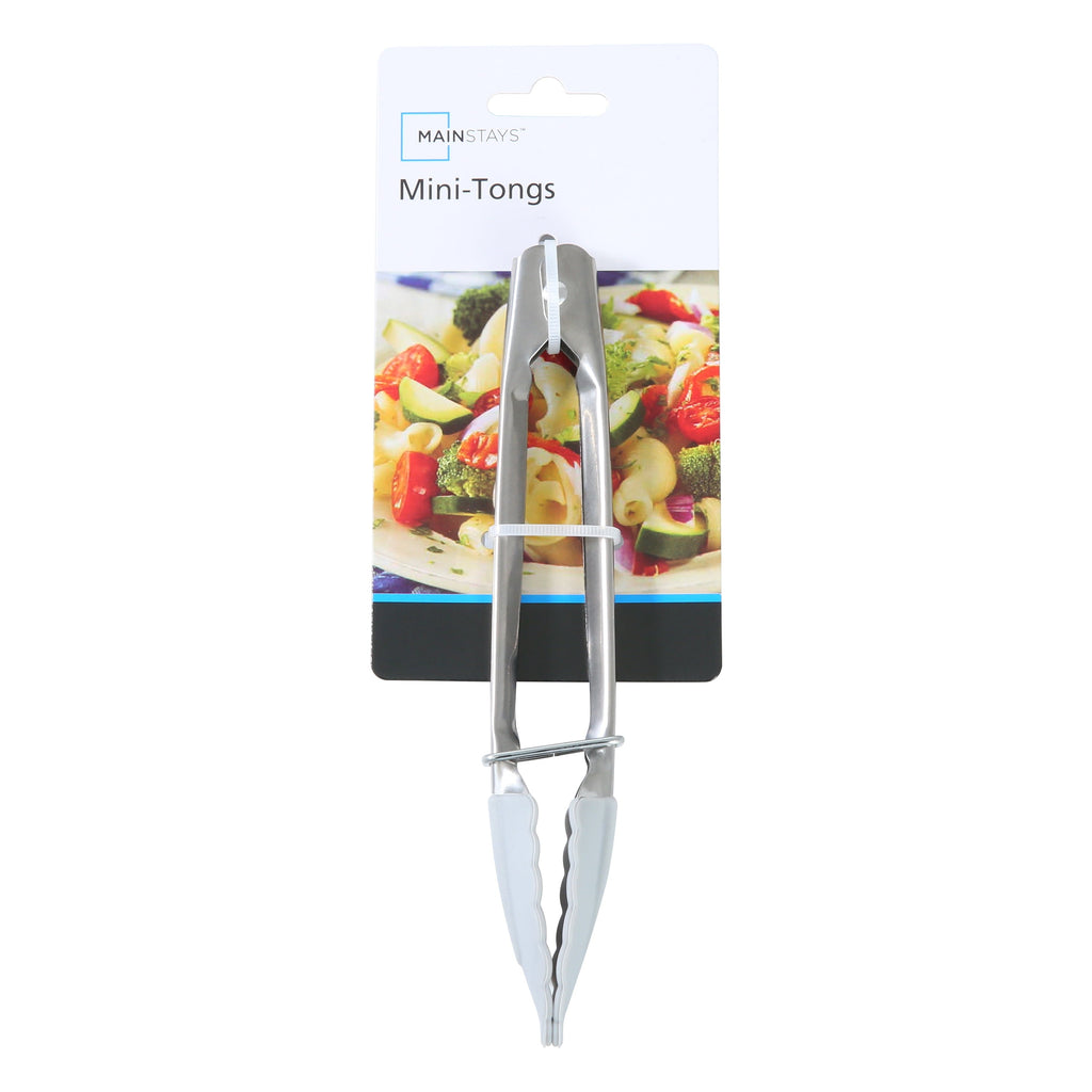 Professional Grade Stainless Steel and Silicone Mini Food Tongs Grey - Professional Kitchen Tool for Culinary Enthusiasts Detail