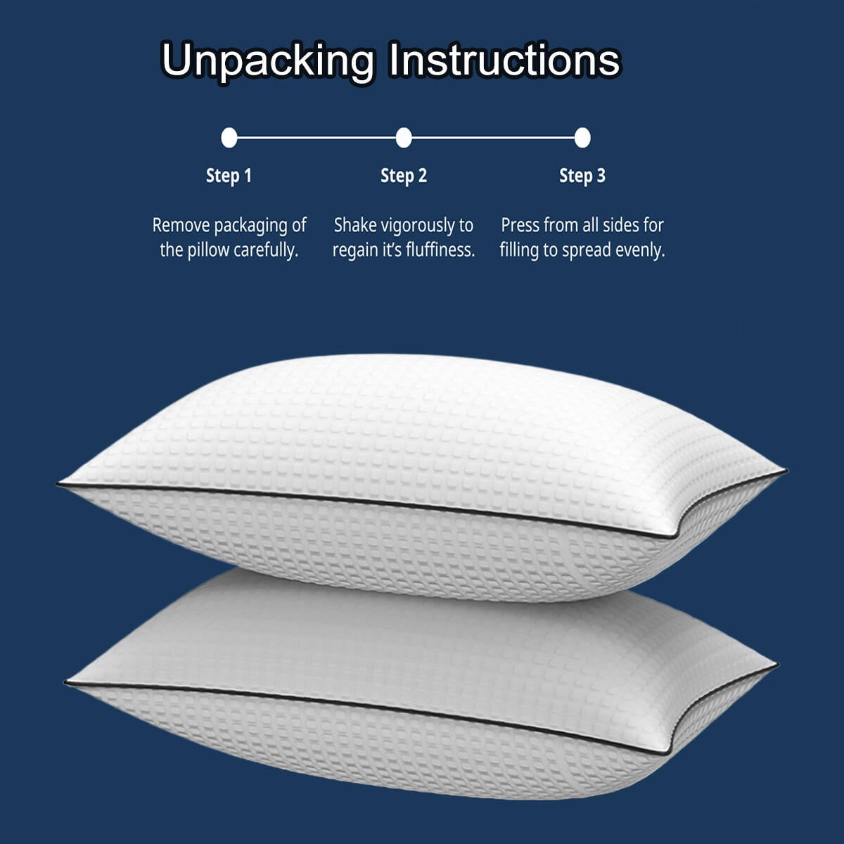 Hotel Collection Pillows King Size Set of 2, Hotel Quality, Down Alternative Gusseted Bed Pillows for Side, Back, or Stomach Sleepers,... - Orthopedic Shredded Foam Bed Pillow Set Detail