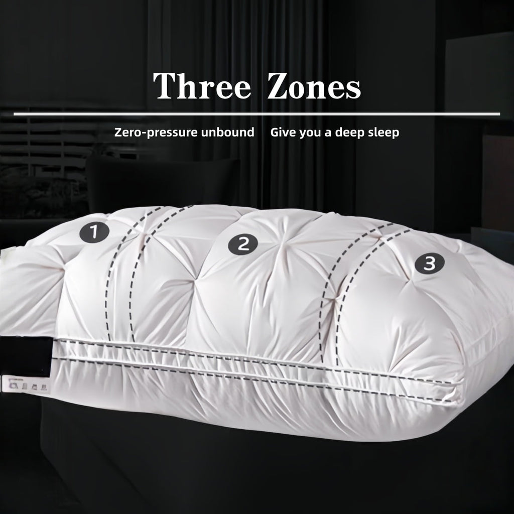 Fluffy Shredded 2-Pack 3-Line Grid Bed Pillow (20.1" x 13.97") - Soft, Breathable and Hypoallergenic - Ergonomic Memory Foam Pillow for Neck Pain Support Detail