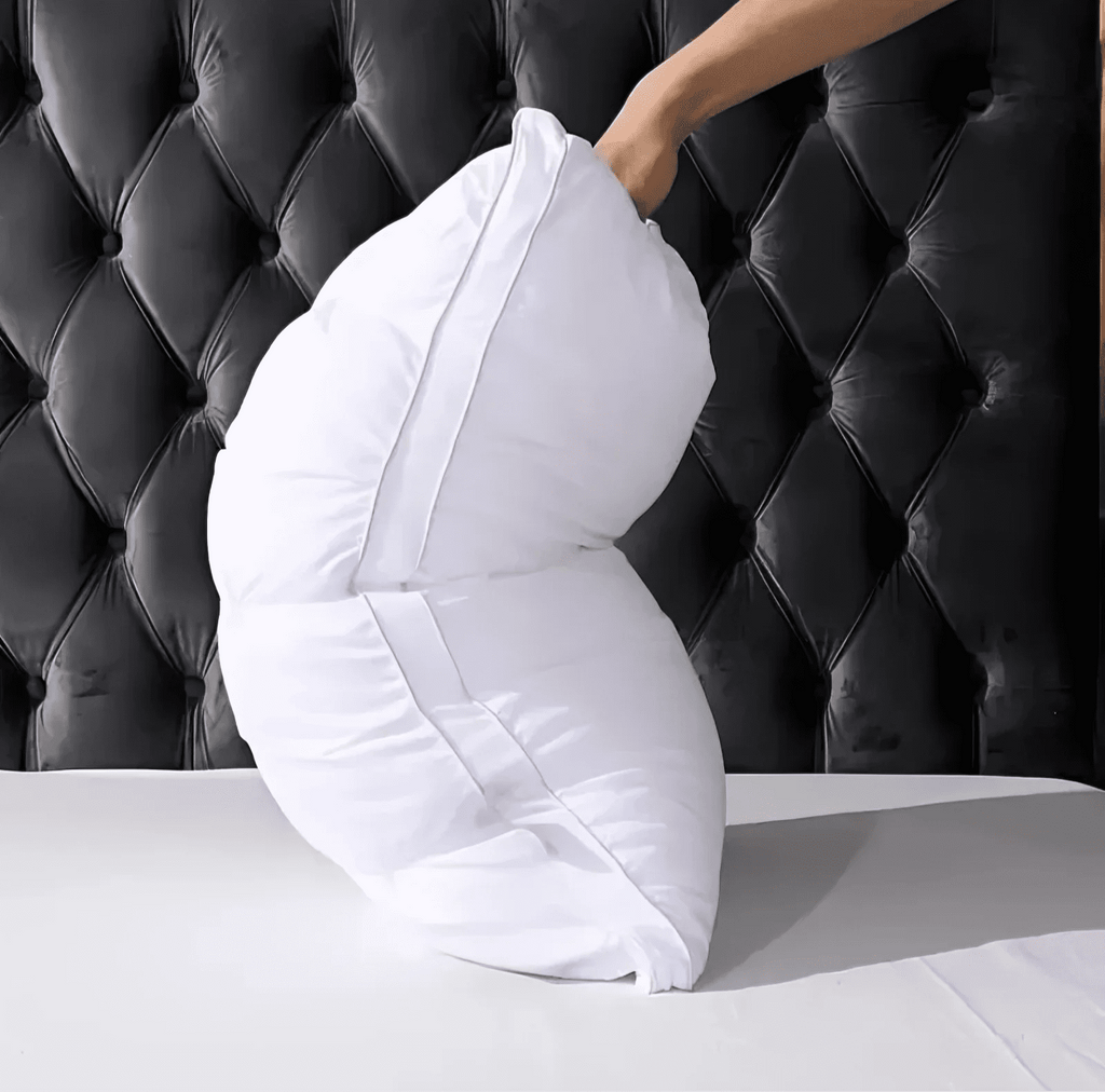 Decorative Plump Queen Size Bed Pillows Set of 2, Hotel Quality, Down Alternative Gusseted Bed Pillows for Side, Back, or Stomach Slee... - Ergonomic Memory Foam Pillow for Neck Pain Support Detail