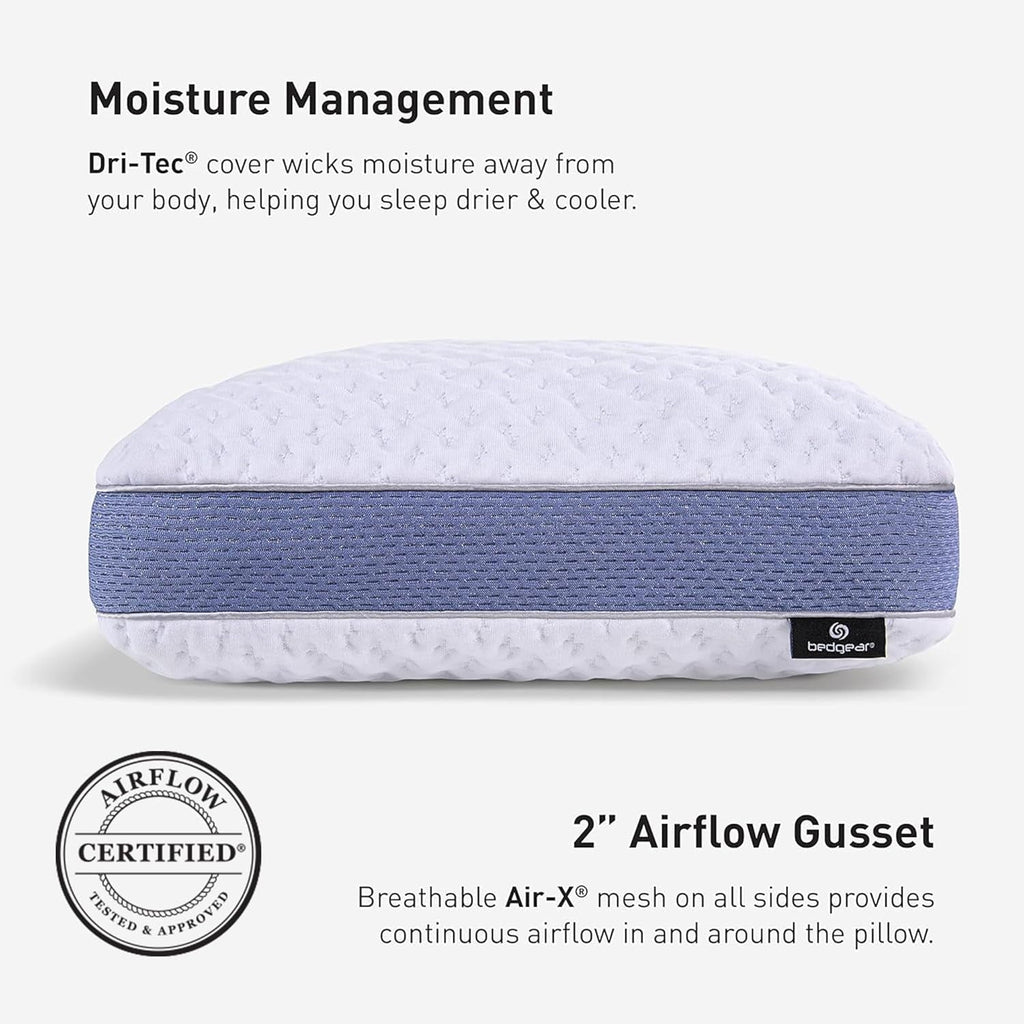 Ergonomic Memory Foam Performance Pillow – 2.0 - Moisture Wicking Bed Pillow for All Sleep Positions - Medium Firmness Bed Pillow -... - Decorative Throw Pillow Cushion for Sofa & Bed Detail