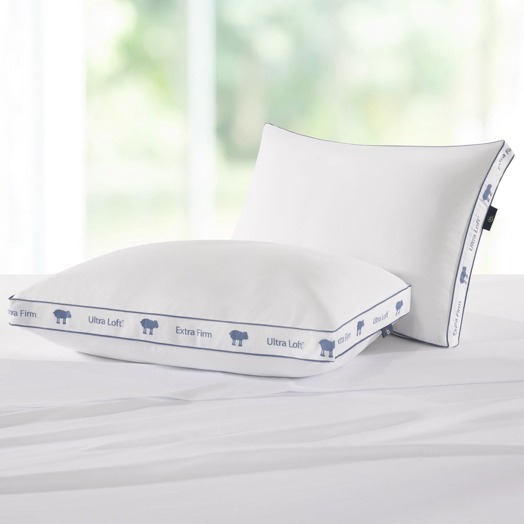 Fluffy Shredded Ultra Loft Standard/Queen Bed Pillow, Extra Firm Support - Orthopedic Shredded Foam Bed Pillow Set Detail