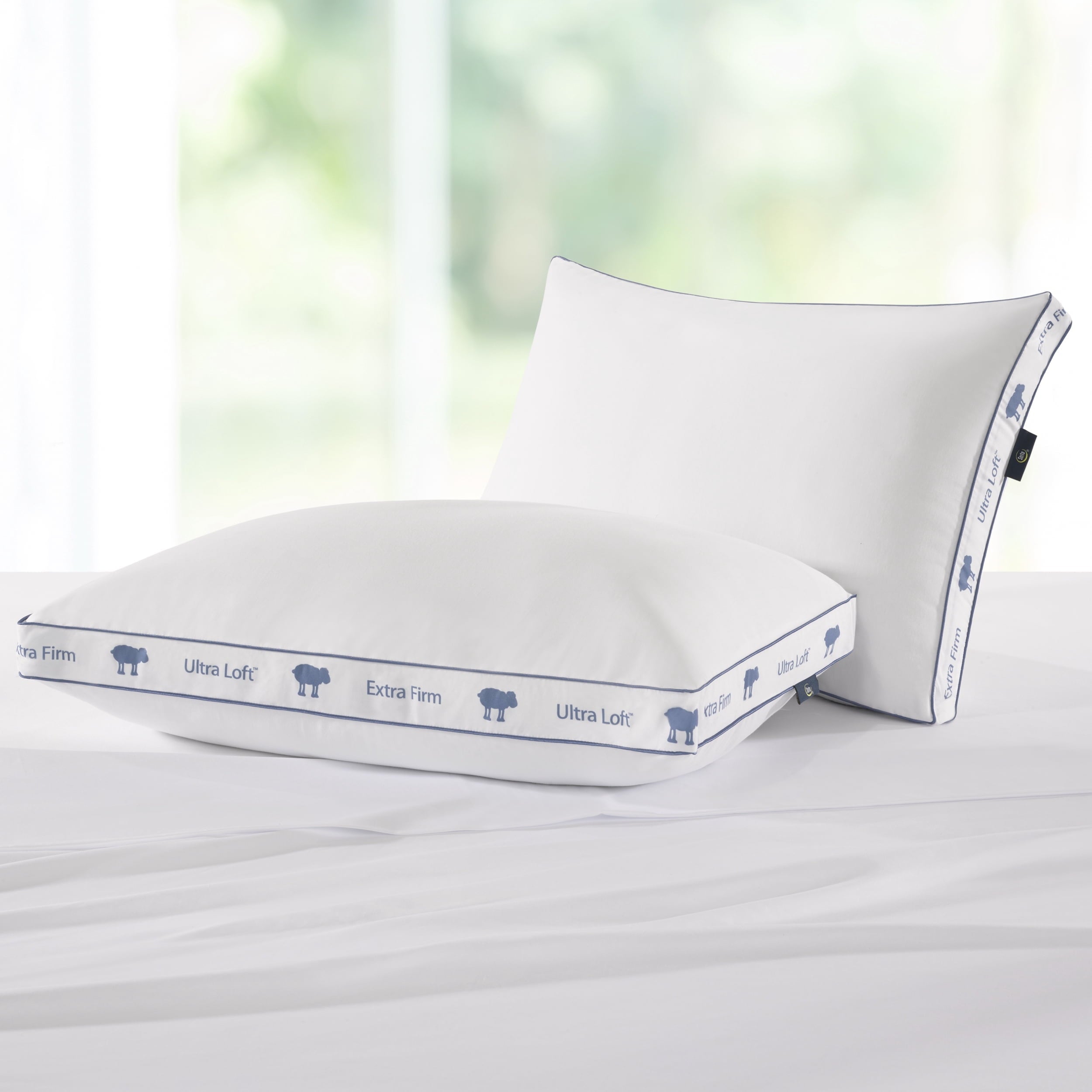 Fluffy Shredded Ultra Loft Standard/Queen Bed Pillow, Extra Firm Support - Orthopedic Shredded Foam Bed Pillow Set Detail