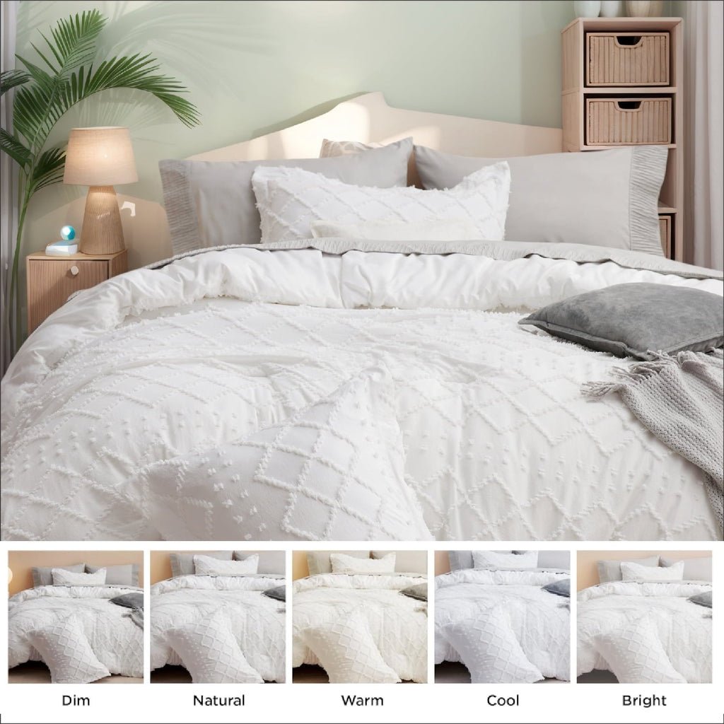 Hypoallergenic Cloud Queen Comforter Set, Boho Tufted Shabby Chic Bedding Comforter Set, 3 Pieces Farmhouse Bed Set for All Seasons, White... - Cloud-Like Soft Lightweight Bed Comforter Detail