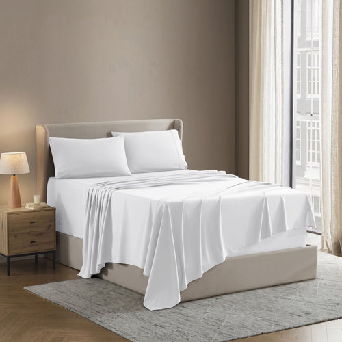 Breathable Luxury Set, Hotel Style Deep Pocket 4 Piece Bed , Luxury Soft Microfiber Sheet Sets, White - Premium Ultra-Soft Pillowcase Pair for Sleeping Detail