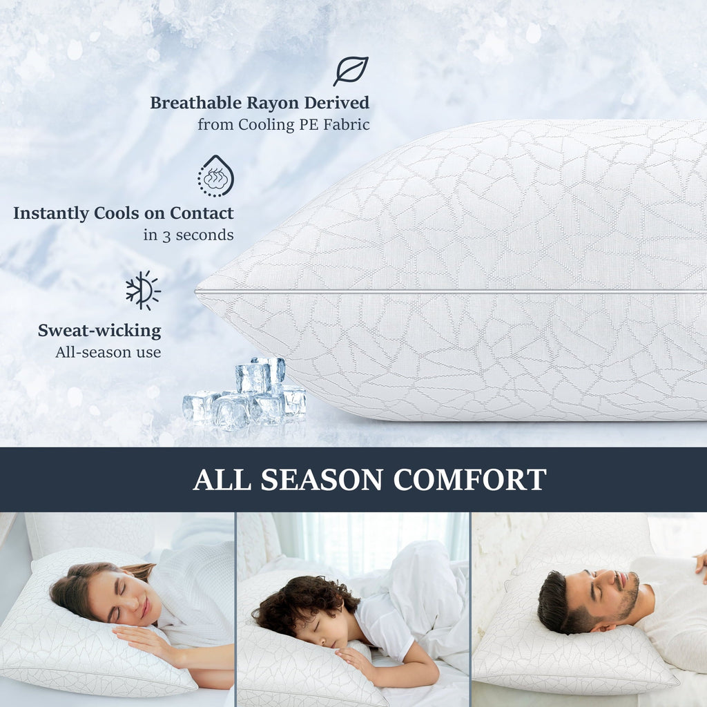 Ergonomic Memory Foam Queen Size Bed Pillows 1-Pack,2.2lb High Quality Down Alternative Filled,3D Breathable Cover,Hotel Collection Pillows... - Decorative Throw Pillow Cushion for Sofa & Bed Detail