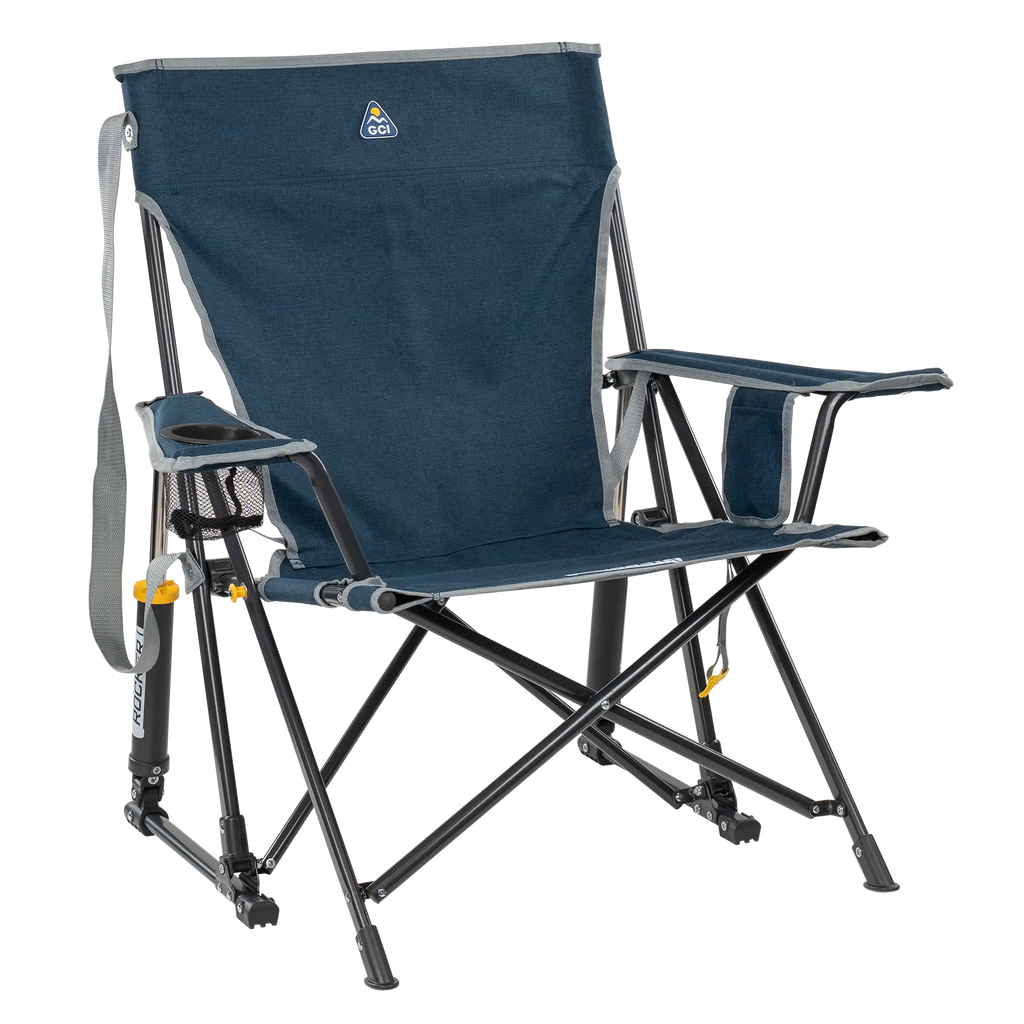 Smooth Motion Kickback Rocker - Choice 345 - RoadTrip Rocker Smooth Motion Camp Chair - Heathered Indigo