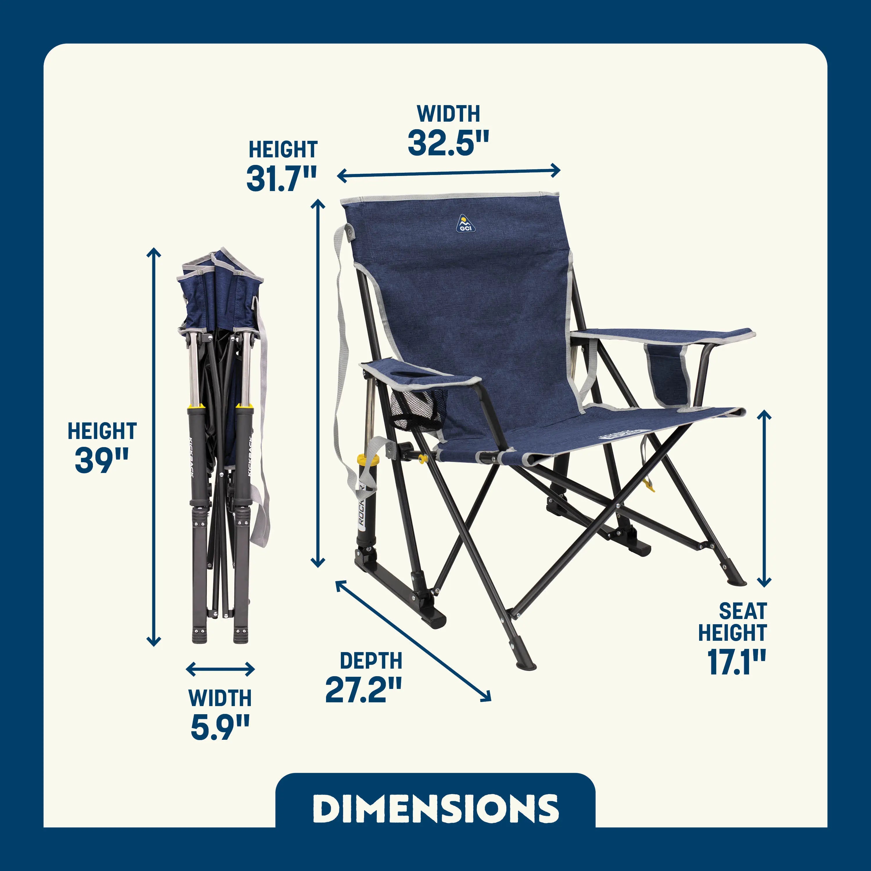 Smooth Motion Kickback Rocker - Choice 345 - RoadTrip Rocker Smooth Motion Camp Chair Detail