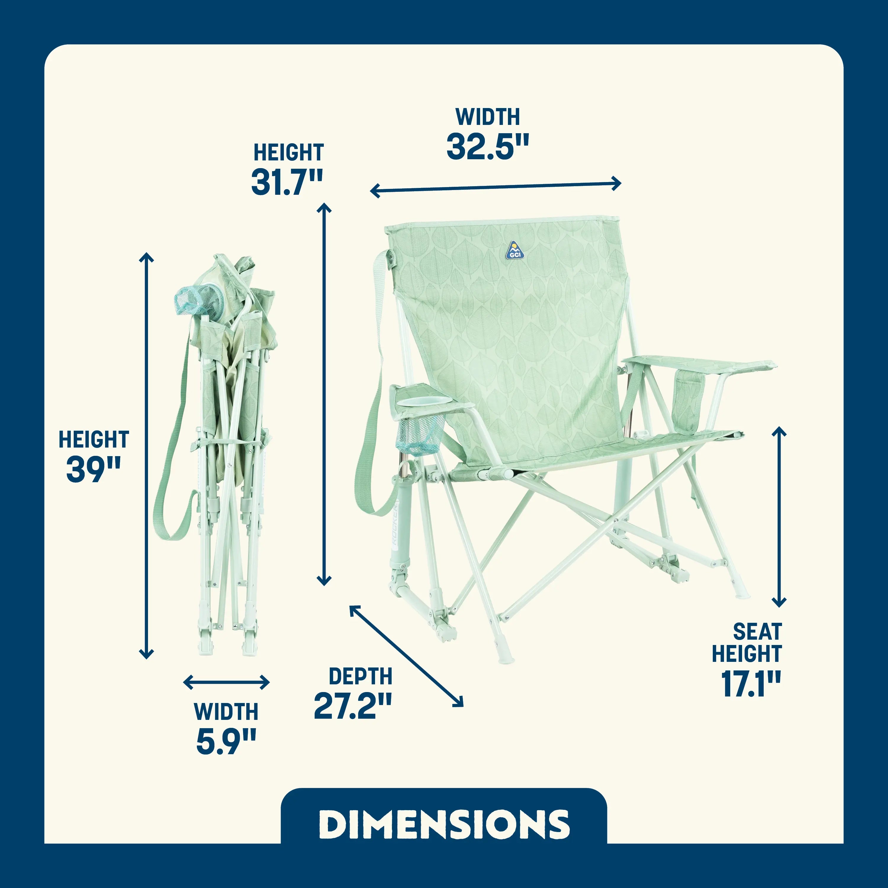 Smooth Motion Kickback Rocker - Choice 345 - RoadTrip Rocker Smooth Motion Camp Chair Detail