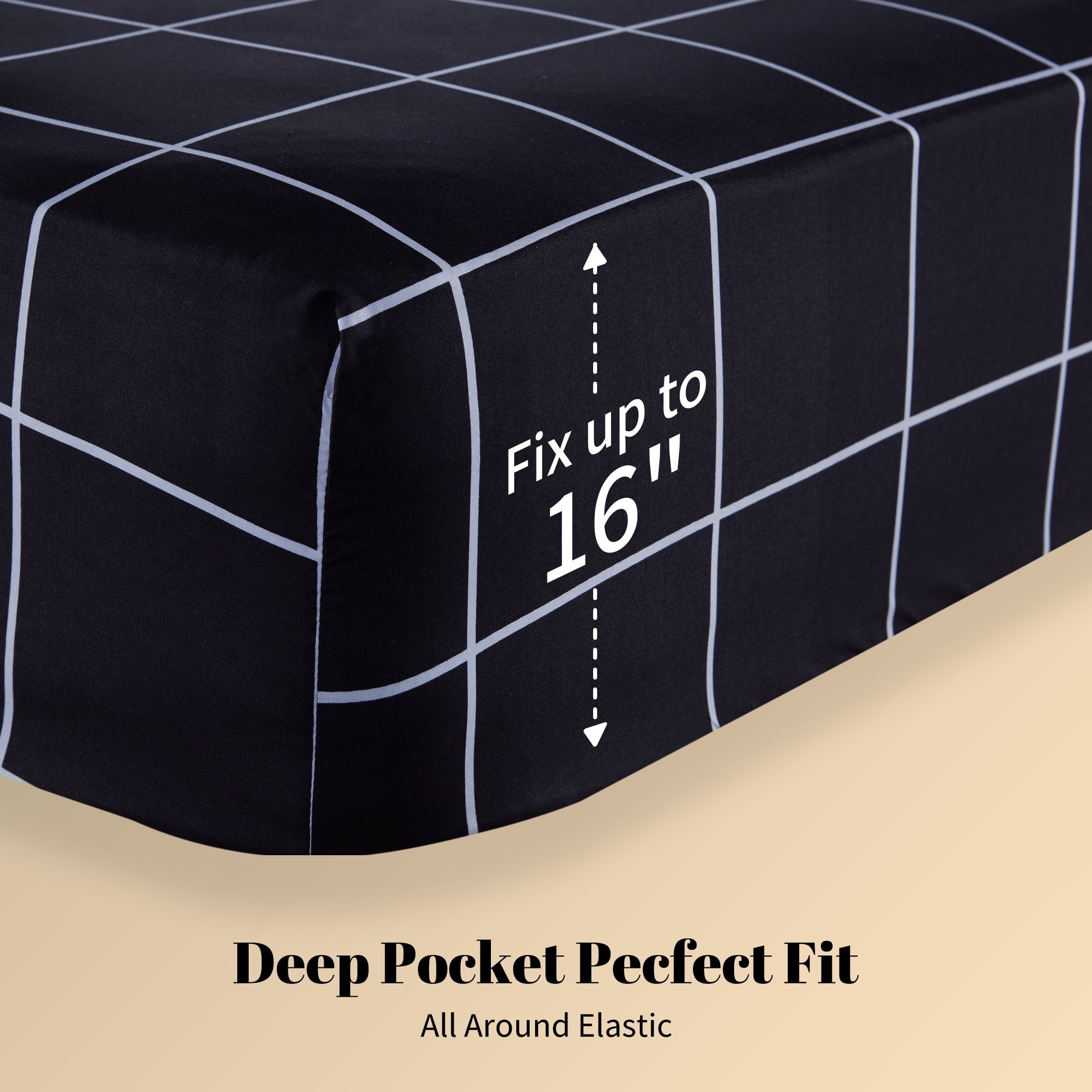 Cooling Sateen Full Bed Sheet Set, 4 Pieces Breathable & Super Soft, Easy Care Printed Microfiber with Deep Pocket & Envelope Closur... - Cooling Hotel Quality Bedding Sheets and Pillowcases Detail
