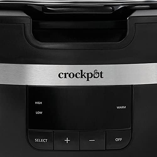 Digital Control Crock-Pot Thermoshield 6 Quart Slow Cooker with Carry Handles S12S - Stainless Steel Slow Cooker with Locking Lid Detail