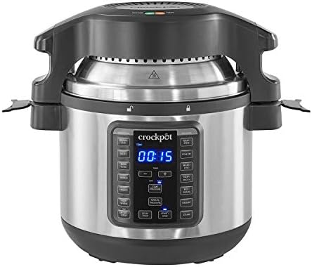 Safety-Lock Crock-Pot Express Crisp 8 Quart 10-in-1 Pressure Cooker S06F - Smart Multi-Functional Electric Pressure Cooker - Default Title