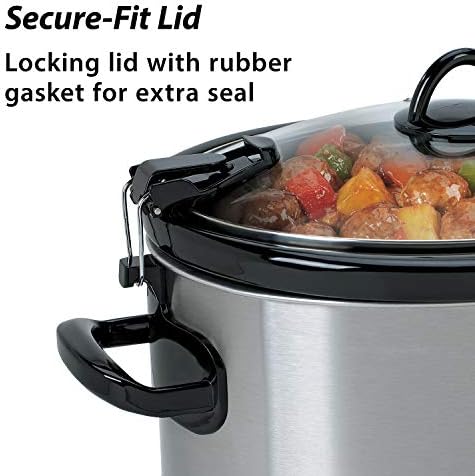 Programmable Crock-Pot Cook & Carry 6 Quart Portable Slow Cooker S07N - Programmable Slow Cooker with Oval Ceramic Pot Detail