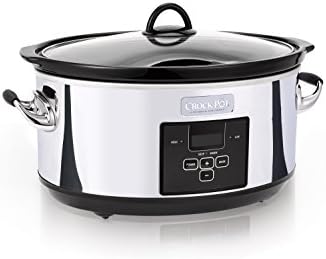Oval Ceramic Crock-Pot 7 Quart Programmable Slow Cooker – Polished Platinum S23E - Digital Crock Pot Slow Cooker for Family Meals - Default Title