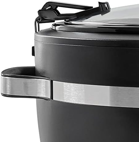 Digital Control Crock-Pot Thermoshield 6 Quart Slow Cooker with Carry Handles S12S - Stainless Steel Slow Cooker with Locking Lid Detail