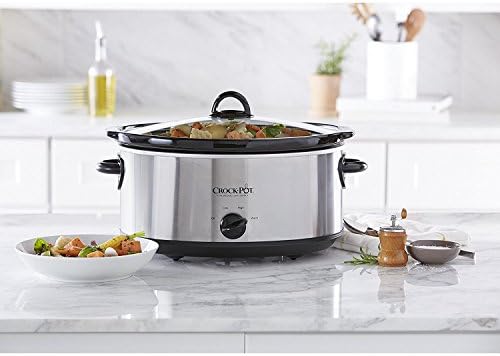 Digital Control Crock-Pot 7 Quart Oval Manual Slow Cooker – Stainless Steel S29K - Programmable Slow Cooker with Oval Ceramic Pot Detail