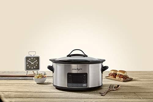 Digital Control Crock-Pot MyTime 6 Quart Programmable Slow Cooker S08D - Stainless Steel Slow Cooker with Locking Lid Detail