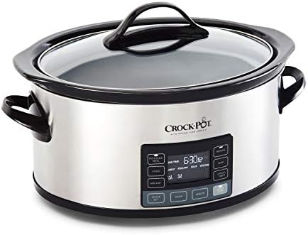 Digital Control Crock-Pot MyTime 6 Quart Programmable Slow Cooker S08D - Stainless Steel Slow Cooker with Locking Lid Detail