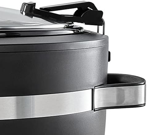 Digital Control Crock-Pot Thermoshield 6 Quart Slow Cooker with Carry Handles S12S - Stainless Steel Slow Cooker with Locking Lid Detail