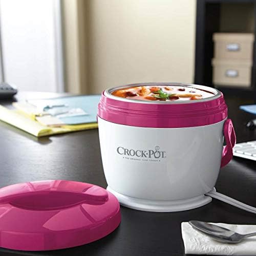 Mini Personal Crock-Pot Lunch Crock Portable Food Warmer 20oz – Pink S03U - Leak-Proof Heated Bento Box Lunch Warmer Detail