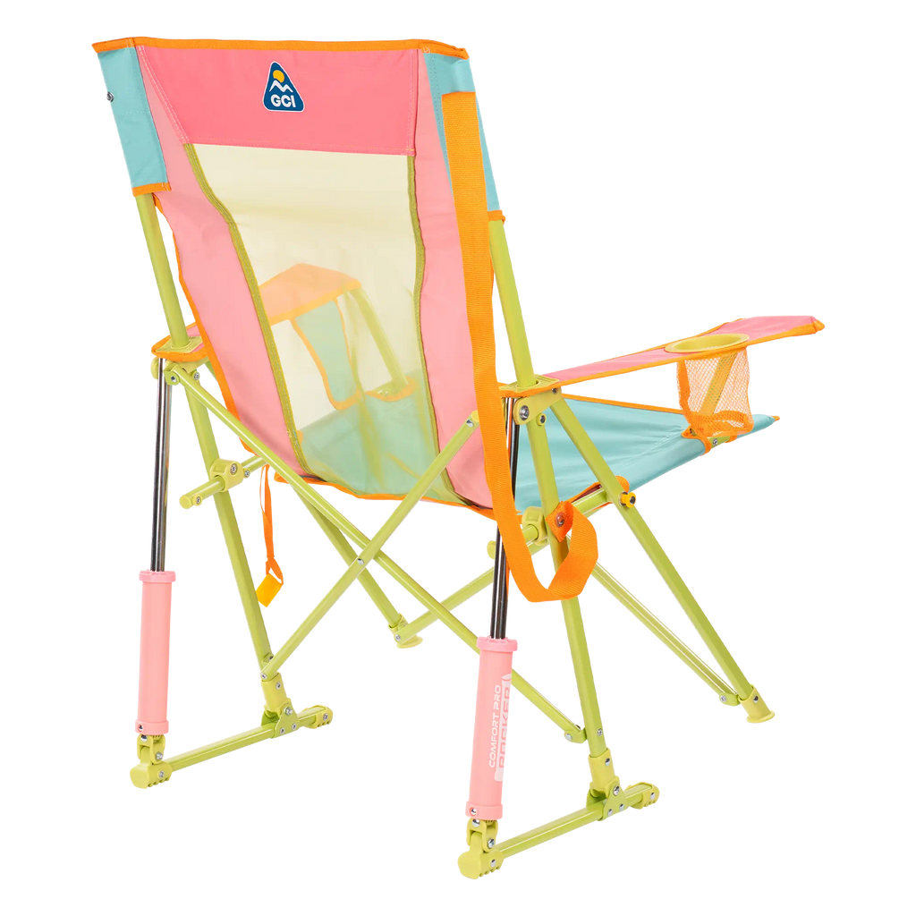 Luxury Camp Comfort Pro Rocker - Choice 375 - Heavy-Duty Kickback Rocker with Beverage Holder Detail