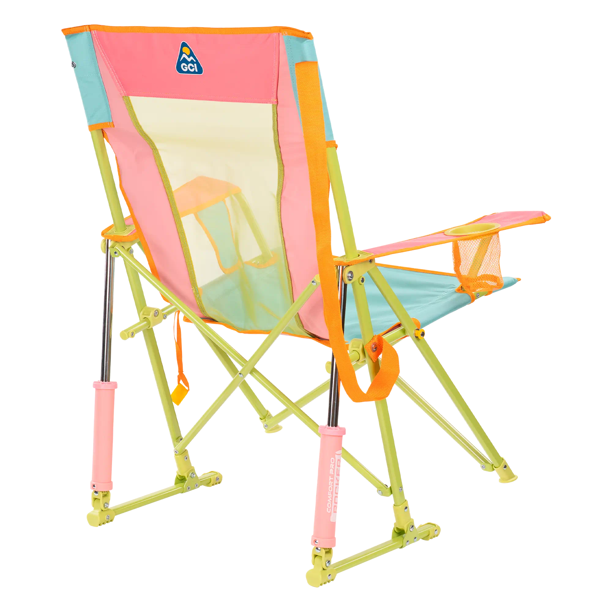 Luxury Camp Comfort Pro Rocker - Choice 375 - Heavy-Duty Kickback Rocker with Beverage Holder Detail