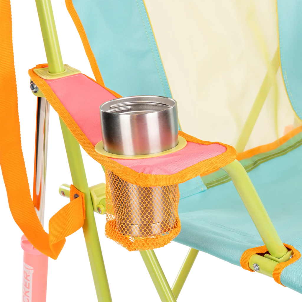 Luxury Camp Comfort Pro Rocker - Choice 375 - Heavy-Duty Kickback Rocker with Beverage Holder Detail